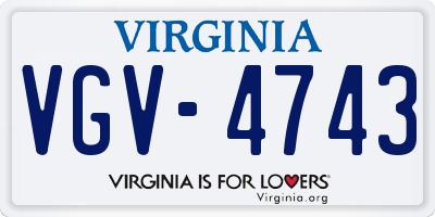 VA license plate VGV4743