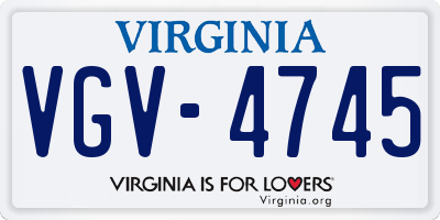 VA license plate VGV4745