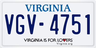 VA license plate VGV4751