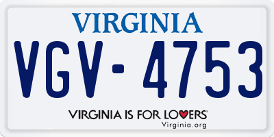 VA license plate VGV4753