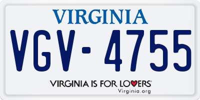VA license plate VGV4755