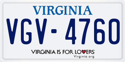 VA license plate VGV4760