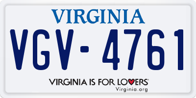 VA license plate VGV4761