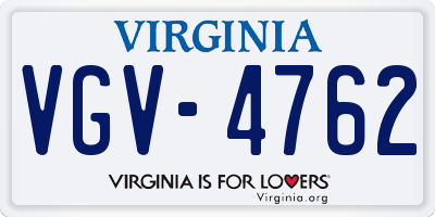 VA license plate VGV4762