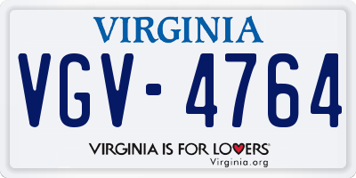 VA license plate VGV4764