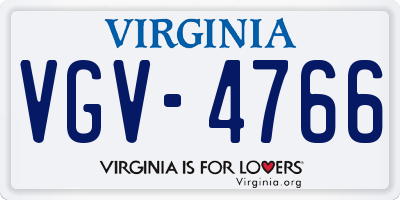 VA license plate VGV4766