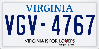 VA license plate VGV4767