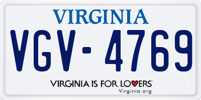 VA license plate VGV4769