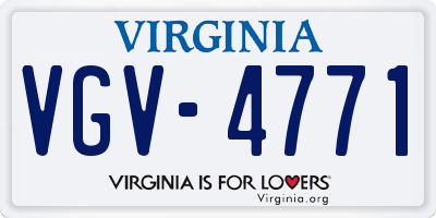 VA license plate VGV4771