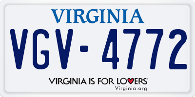 VA license plate VGV4772