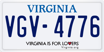 VA license plate VGV4776