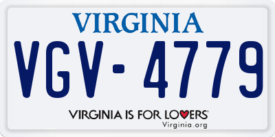 VA license plate VGV4779