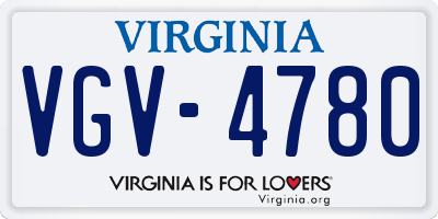 VA license plate VGV4780
