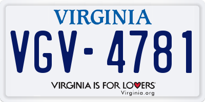 VA license plate VGV4781