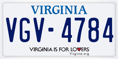 VA license plate VGV4784