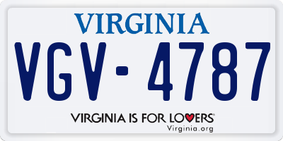 VA license plate VGV4787
