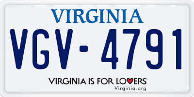 VA license plate VGV4791