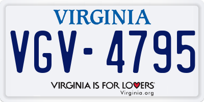 VA license plate VGV4795