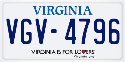 VA license plate VGV4796