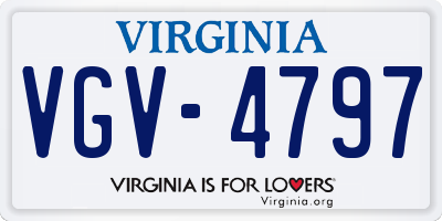 VA license plate VGV4797