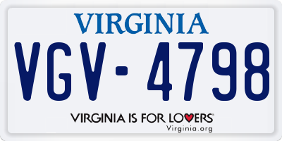 VA license plate VGV4798
