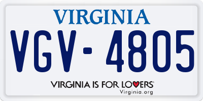 VA license plate VGV4805