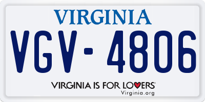 VA license plate VGV4806