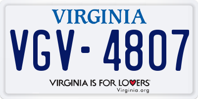 VA license plate VGV4807