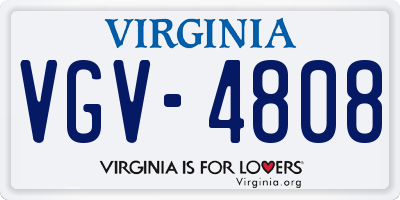VA license plate VGV4808