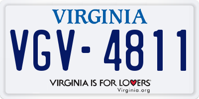 VA license plate VGV4811