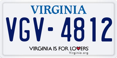 VA license plate VGV4812