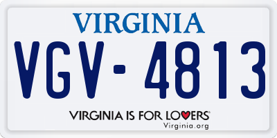 VA license plate VGV4813