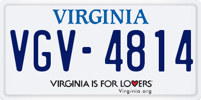 VA license plate VGV4814