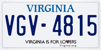 VA license plate VGV4815