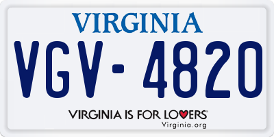 VA license plate VGV4820