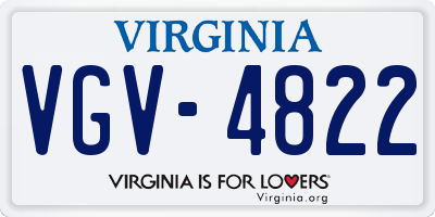 VA license plate VGV4822