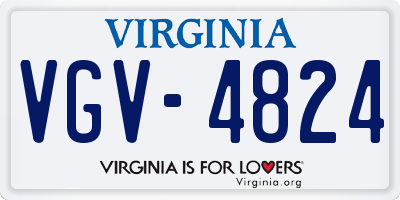 VA license plate VGV4824