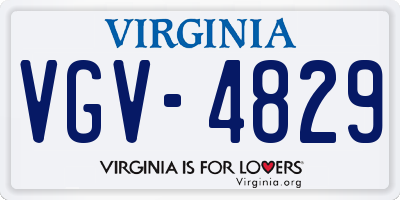 VA license plate VGV4829