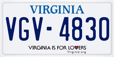 VA license plate VGV4830