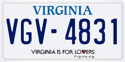 VA license plate VGV4831