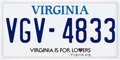 VA license plate VGV4833