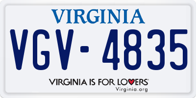 VA license plate VGV4835