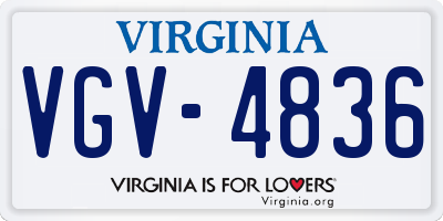 VA license plate VGV4836