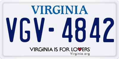 VA license plate VGV4842