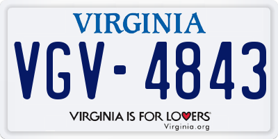 VA license plate VGV4843
