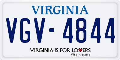 VA license plate VGV4844