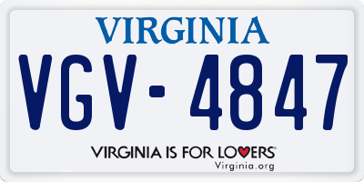 VA license plate VGV4847