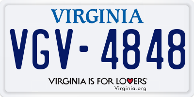 VA license plate VGV4848