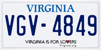 VA license plate VGV4849