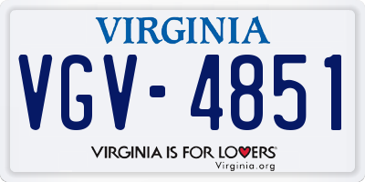 VA license plate VGV4851